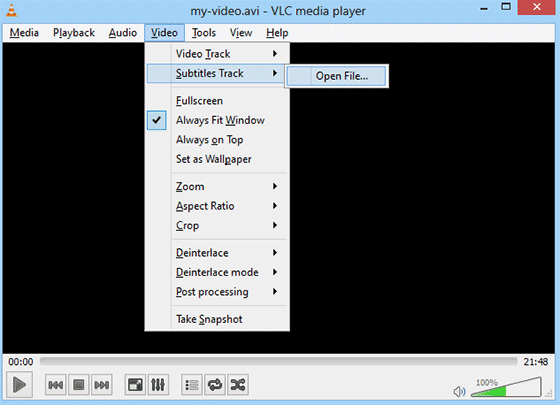 xmedia recode subtitles vlc player force