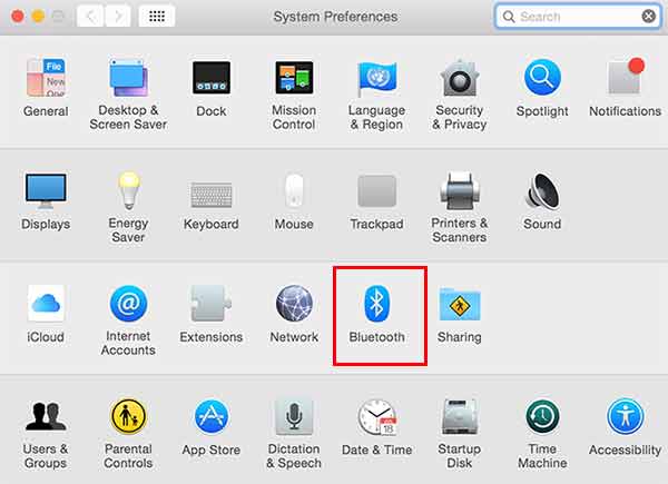 Bluetooth Settings in Mac OS X